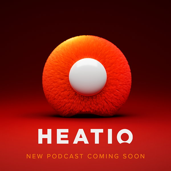 Fluffy version of the Heatio logo with the text 'New Podcast Coming Soon'